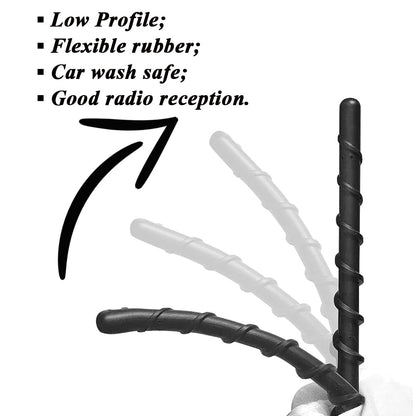7" Bronco Short Antenna, Compatible with Ford Bronco Full Size and Sport All Models 2021 2022 2023 2024 2025, Good Reception, Black, 7 Inch Spiral AM FM Radio Antenna, for Bronco Accessories 2021-2025