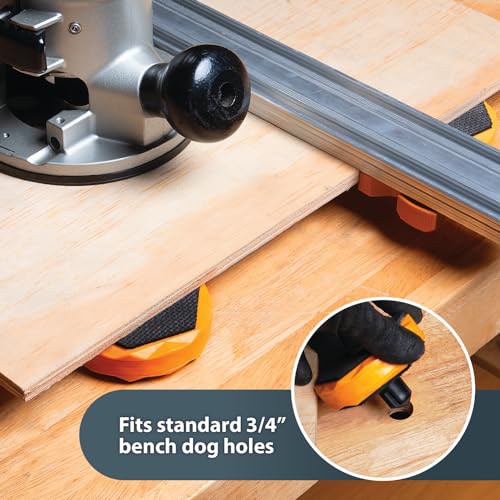 POWERTEC Bench Dog Puck - Protect Workpiece from Scratches, Ideal for Sanding, Routing, Finishing & Painting - 4PCs (72216)