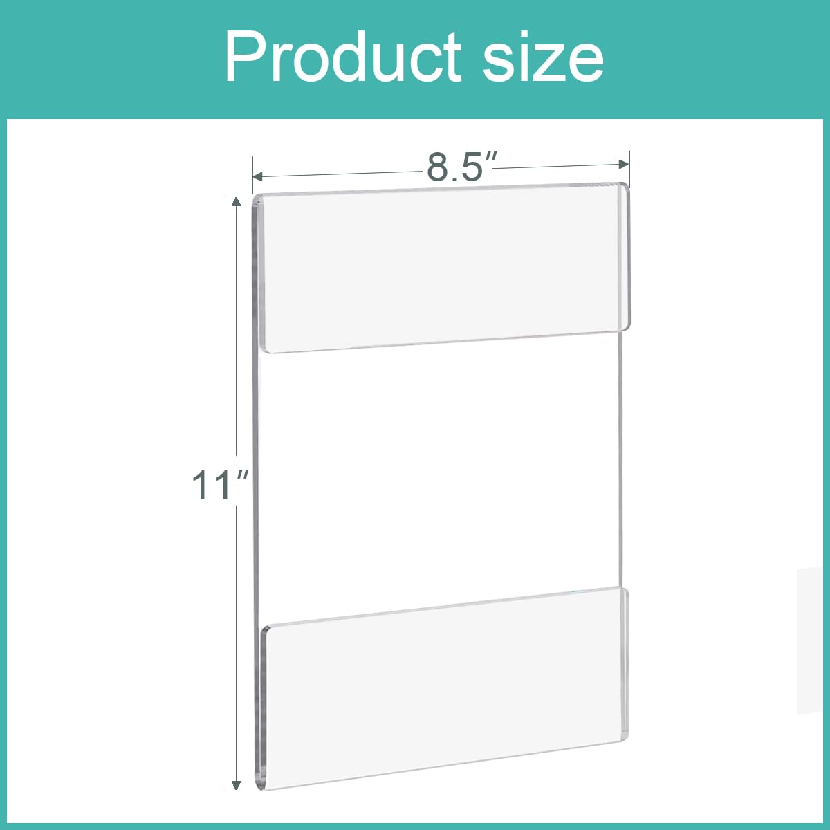 ADColor Clear Acrylic Sign Holder - 8.5 x 11" Wall Mount Poster Flyer Menu Sign Holder Vertical Ad Picture Frame with Mounting Tape, Plastic A4 Paper Display Stand for Wall Door Hanging Display-3 Pack