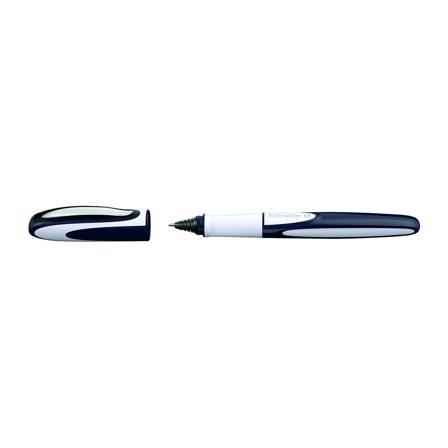 Schneider Ray Cartridge Rollerball Pen, M (Medium), Refillable, Dark Blue/Light Gray Barrel, Royal Blue Erasable Ink Cartridge (187803), RS187803