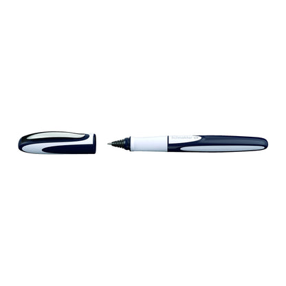 Schneider Ray Cartridge Rollerball Pen, M (Medium), Refillable, Dark Blue/Light Gray Barrel, Royal Blue Erasable Ink Cartridge (187803), RS187803