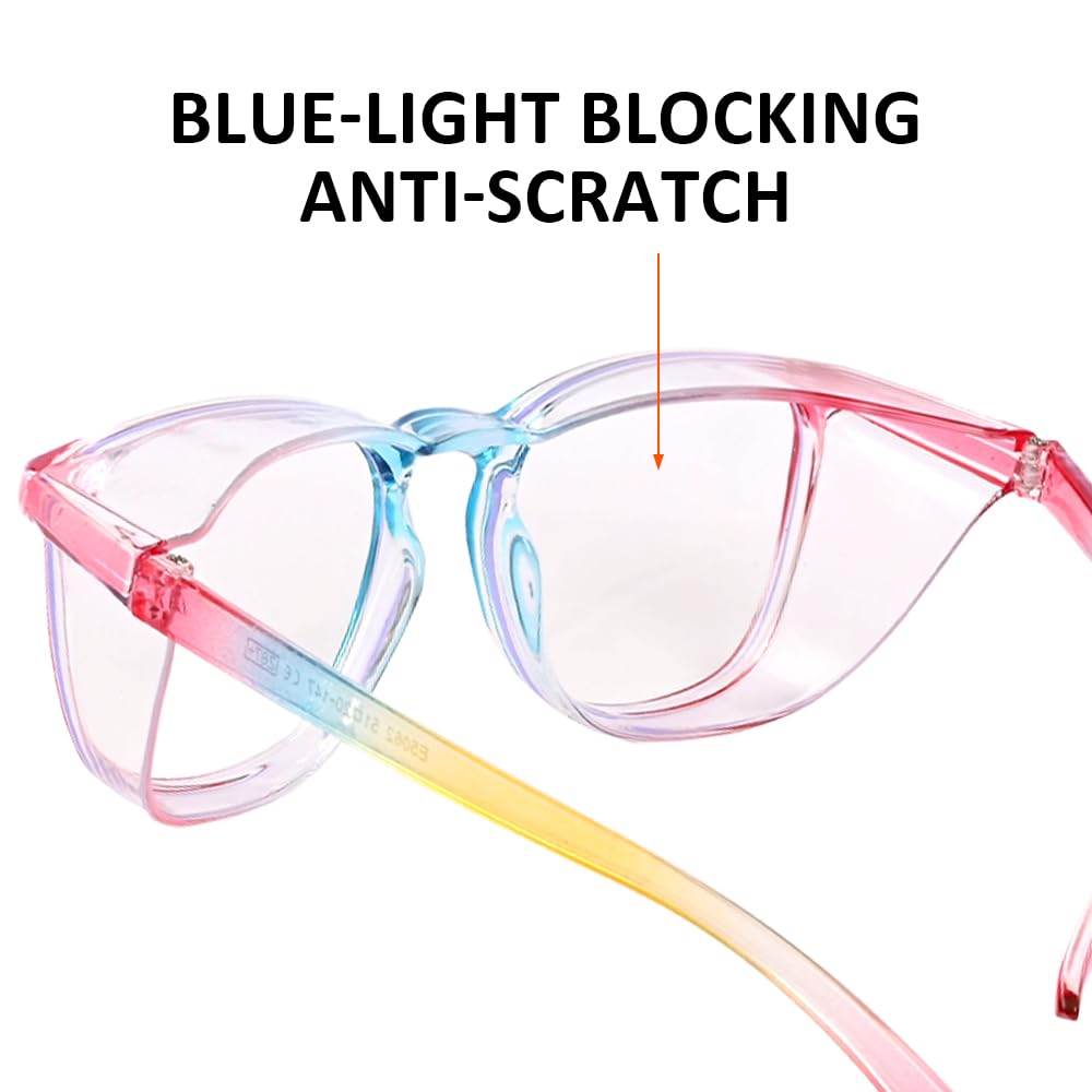 B.ANGEL Safety Glasses for Men and Women, Anti-fog Protective Eyewear with Scratch Resistant Clear Wraparound Lenses.