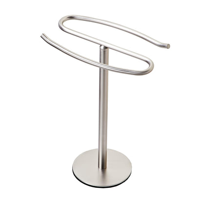 Brushed Nickel Hand Towel Holder Stand,13 Inch Free-Standing Towel Rack, SUS304 Stainless Steel Towel Bar Rack Stand, Tower Bar for Bathroom Kitchen Vanity Countertop…