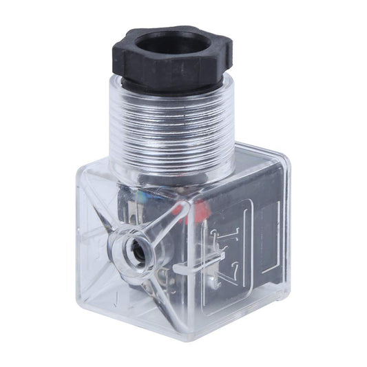 5Pcs LED Solenoid Valve Connector Solenoid Coil Connector Hydraulic Valve Transparent Voltage Universal Accessories DC24