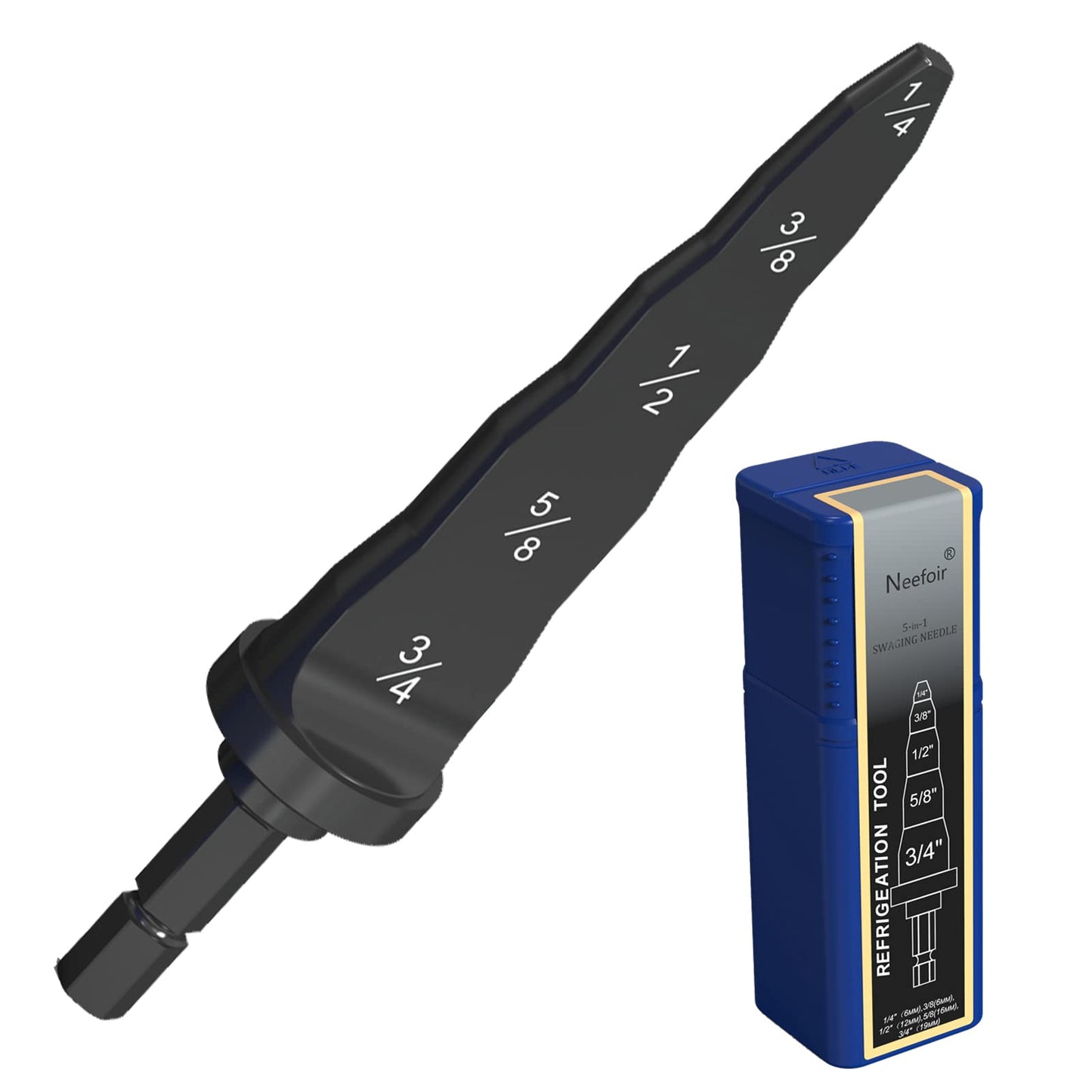 [5 in 1] Swaging Tool Manual Copper Pipe Swage Too Expander Drill Bit Soft Copper tubing Tool bit with for HVAC Repairing Air Conditioner