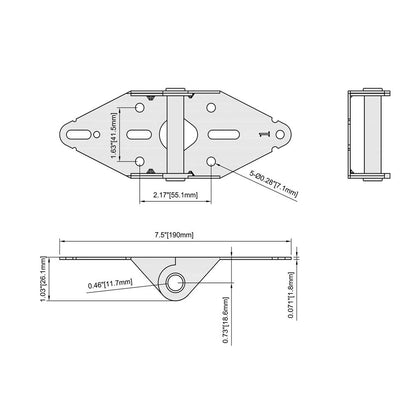HOME MASTER HARDWARE 4 Pack Garage Door Hinge Heavy Duty 14 Gauge Steel #1 with Galvanized Finish - Residential/Light Commercial Garage Door Replacement