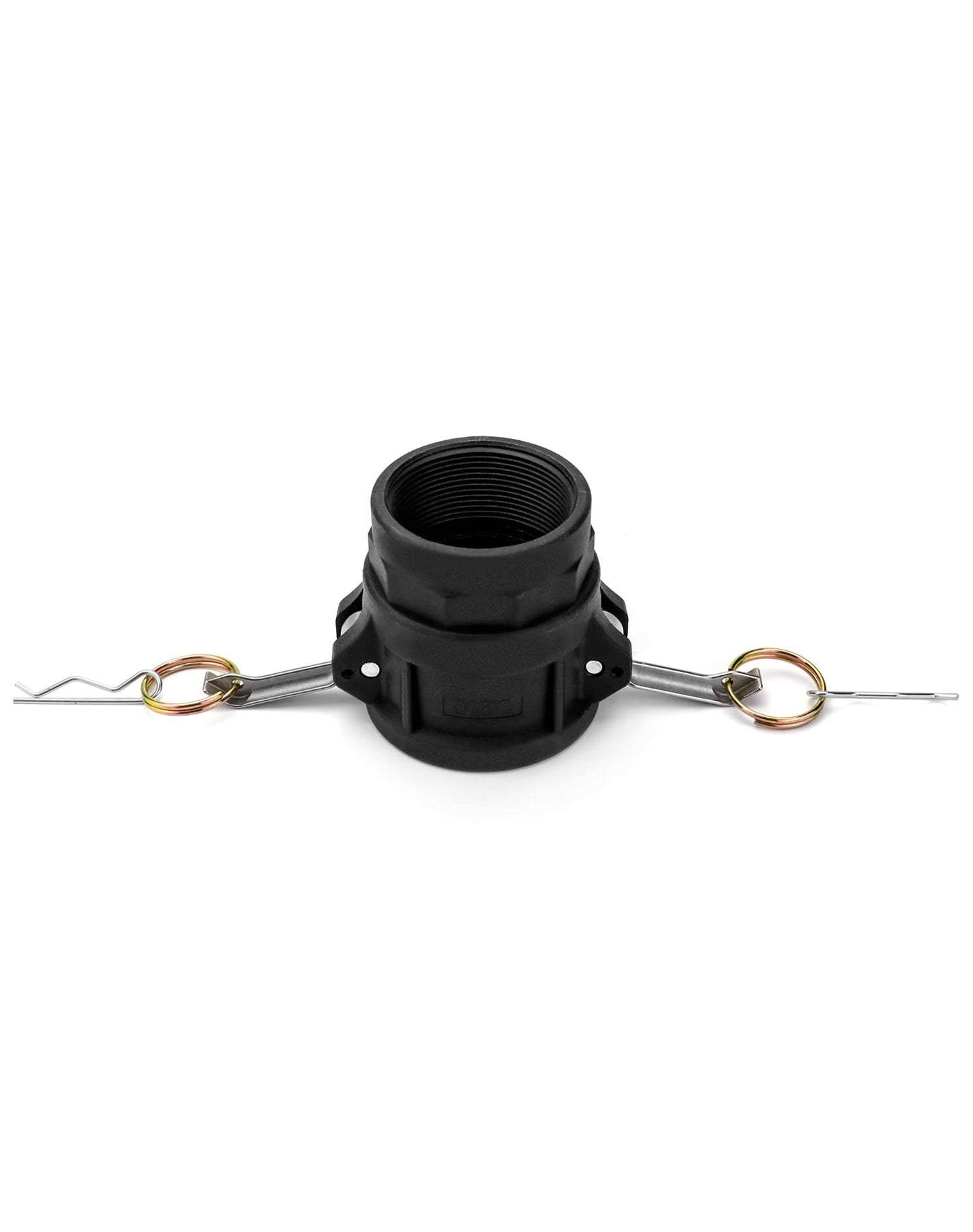 QWORK Camlock Coupling Fitting, Type D Cam Lock Fitting Pipe Fitting, 2 Pack Polypropylene Cam & Groove Fitting- -2" Female Coupler x 2" NPT Female, Black