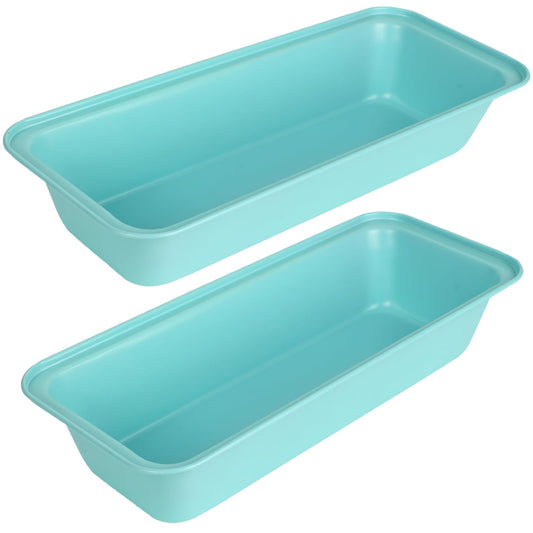Barlket Bread Loaf Pans, 13x5 Inch Bread Pan Nonstick Set of 2, Carbon Steel, with Rounded Corners, Extra Large 2.6" Deep Bread Tins for Baking Meatloaf, Cakes, Sandwich, Toast, Blue Color