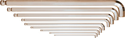 NordWolf 9-Piece Metric Stubby Allen Wrench Set, S2 Steel Long Arm Ball End Hex L-Keys, Sizes 1.5mm to 10mm