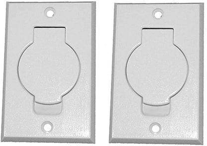 (2 Pack) Replacement Designed To Fit Standard White Central Vacuum Inlet Valve Plate for Beam Central Vac -White Round Door