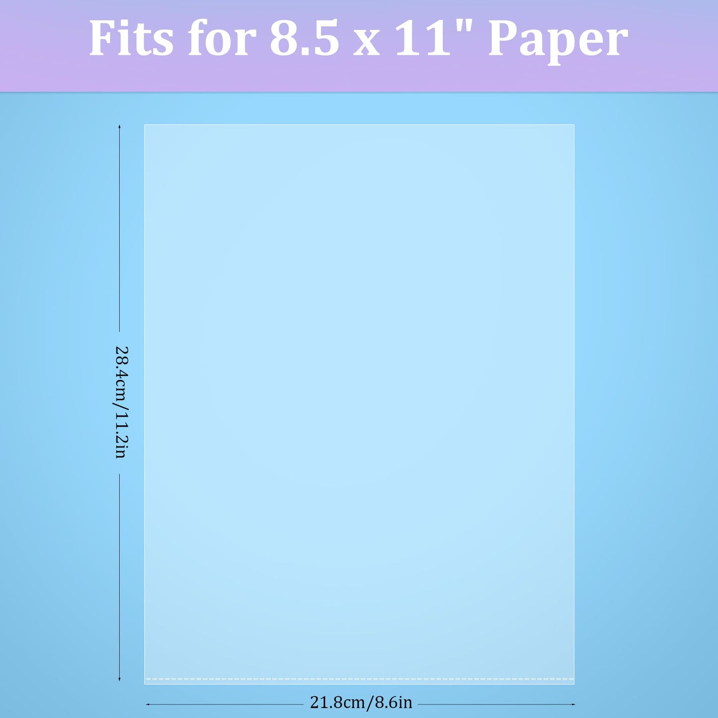 AKONEGE 100 Pack No Holes Sheet Protectors, 8.5 x 11 Inch Letter Size, Polypropylene (PP), Top Loading, Heavyweight Plastic, Clear View, Document & Artwork Protectors
