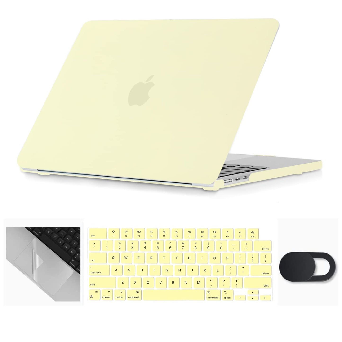 Se7enline Compatible with MacBook Air 13.6 inch Case M4/M3/M2 2022-2025 for Mac 13-inch A2681/A3113/A3240 Laptop Hard Shell Case with Keyboard Cover & Webcam Cover & Trackpad Protector,Mellow Yellow