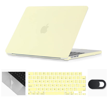 Se7enline Compatible with MacBook Air 13.6 inch Case M4/M3/M2 2022-2025 for Mac 13-inch A2681/A3113/A3240 Laptop Hard Shell Case with Keyboard Cover & Webcam Cover & Trackpad Protector,Mellow Yellow