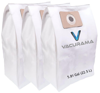 Vacurama Premium Central Vacuum Bags Compatible for OVO 22.5L/5.81 Gal. OVO-700ST-35H, Filtre 186, Nadair, Husky Storm, Eclipse, Equinox, Pro, Titan and Other Central Vac Systems (3 Bags)