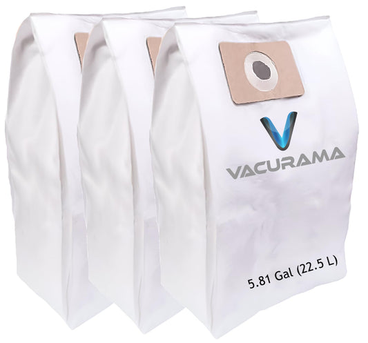 Vacurama Premium Central Vacuum Bags Compatible for OVO 22.5L/5.81 Gal. OVO-700ST-35H, Filtre 186, Nadair, Husky Storm, Eclipse, Equinox, Pro, Titan and Other Central Vac Systems (3 Bags)