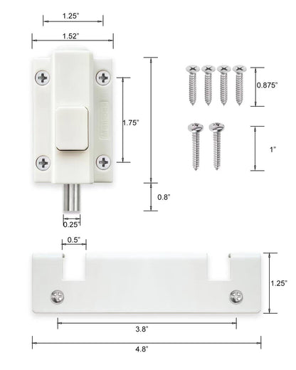 SDGINA Sliding Door Lock for Sliding Glass Door,Security Door Locks for Sliding Patio Doors, (Lock Size 2.5 Inch Length, 1.5 Inch Width)