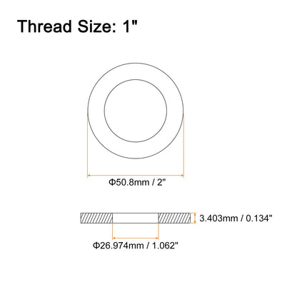 uxcell 10Pcs 1 inch Flat Washer, 304 Stainless Steel 1.062" ID x 2" OD x 0.134" Thick for Bolt Screw, Factories Repair, Kitchens, Shops, and Outdoor Construction, Silver