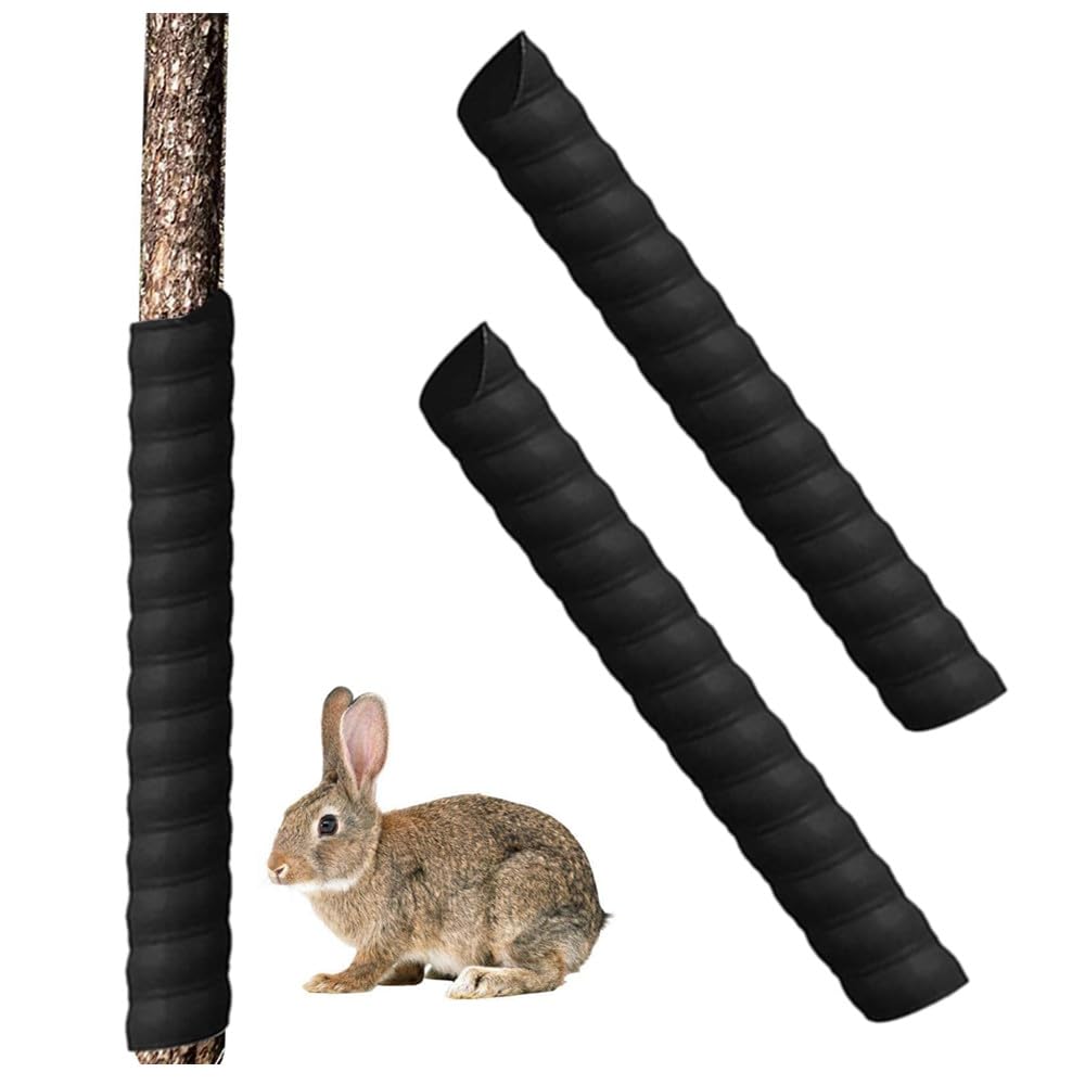 Tree Trunk Protector 6 Pcs Plastic Spiral Guard Tree Bark Protector,Granmagazz Spiral Plastic Tree Guards Durable Tree Wrap to Protect Saplings Plants from Deer Rabbit Cats Rodents, 2 Size Black