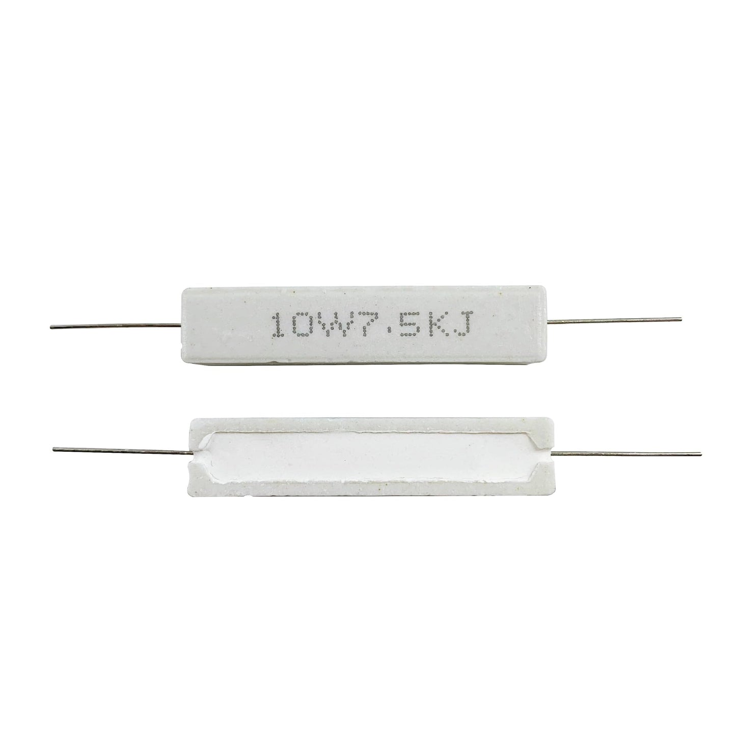 MOKMMKIT 25 Values 50 Pieces Ceramic Cement Resistor KIT 10W Resistance 10 Watt ±5% Power Resistors (100 Ohm - 100K Ohm)