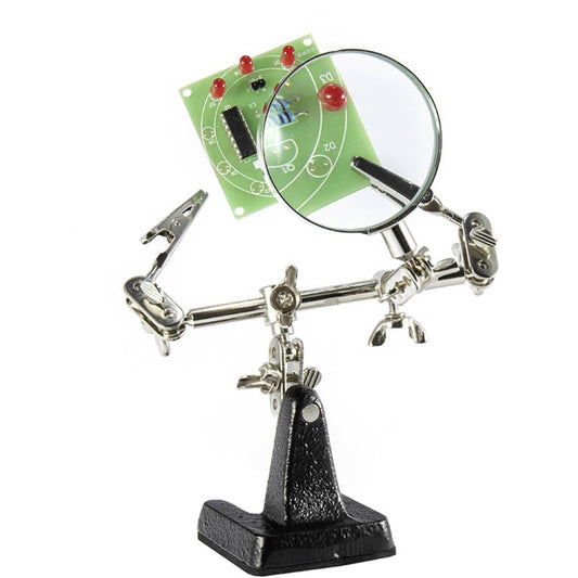 Weller WLACCHHB-02 Helping Hand with Magnifying Glass and 2 Alligator Clamps, plastik, Silver, One Size