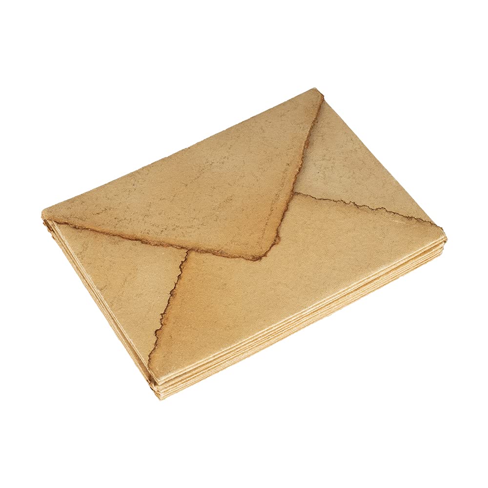Wanderings Handmade Antiqued Envelope with Deckle Edge - 5.25x7.25/13.3x18.4 cm - Package of 25 Vintage Envelopes for Writers Invitations Wedding Stationary - Cold Press Thick 150 GSM Recycled Paper