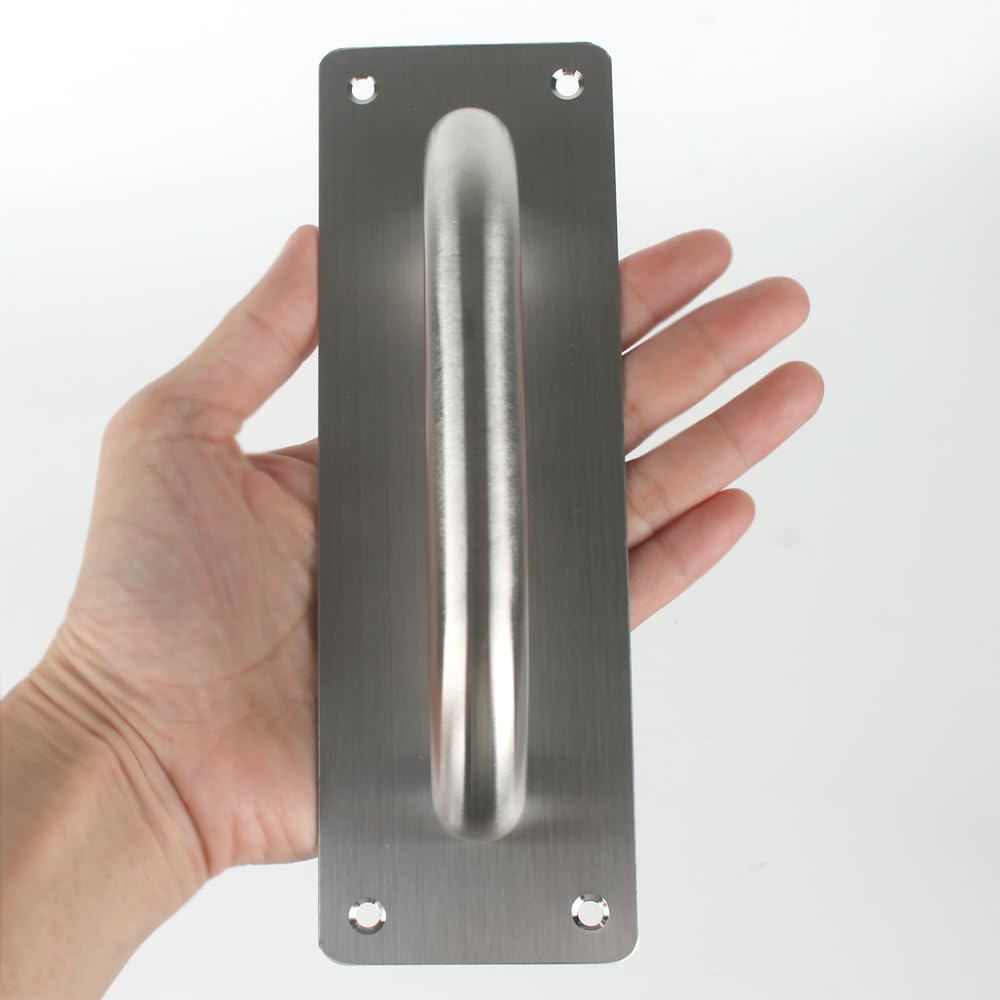 WZDXBQD Stainless Steel Door Handle, Heavy Duty Pull/Push, Sliding Barn Door Handle, 2 Pack, 7.9" x 2.6" (Rectangle)