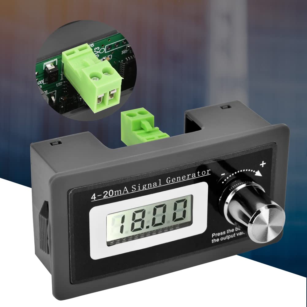 Signal Generator, 4-20mA 15-30V High Accuracy Current Loop Signal Generator Frequency Generator Two-Wire Transducer Test with LCD Display (Black)