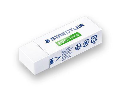 Staedtler PVC Free White Block Erasers, Latex-Free, Premium Quality, Pack of 20, 525 B20
