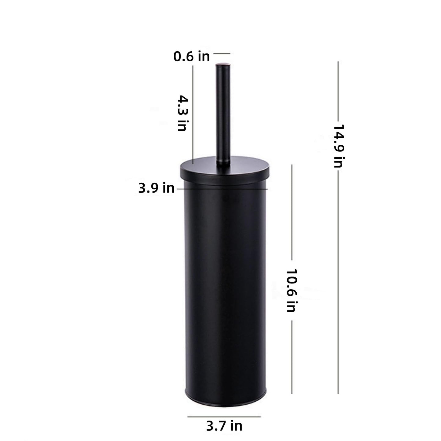 Standing Toilet Brush,Toilet Bowl Brush Holder Set,Bathroom Deep Cleaning Toilet Scrubber Rim Cleaner,304 Stainless Steel Toilet Clean Decorative Accessories for Toilet Cleaning (Matt Black) ﻿