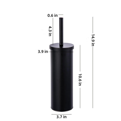 Standing Toilet Brush,Toilet Bowl Brush Holder Set,Bathroom Deep Cleaning Toilet Scrubber Rim Cleaner,304 Stainless Steel Toilet Clean Decorative Accessories for Toilet Cleaning (Matt Black) ﻿