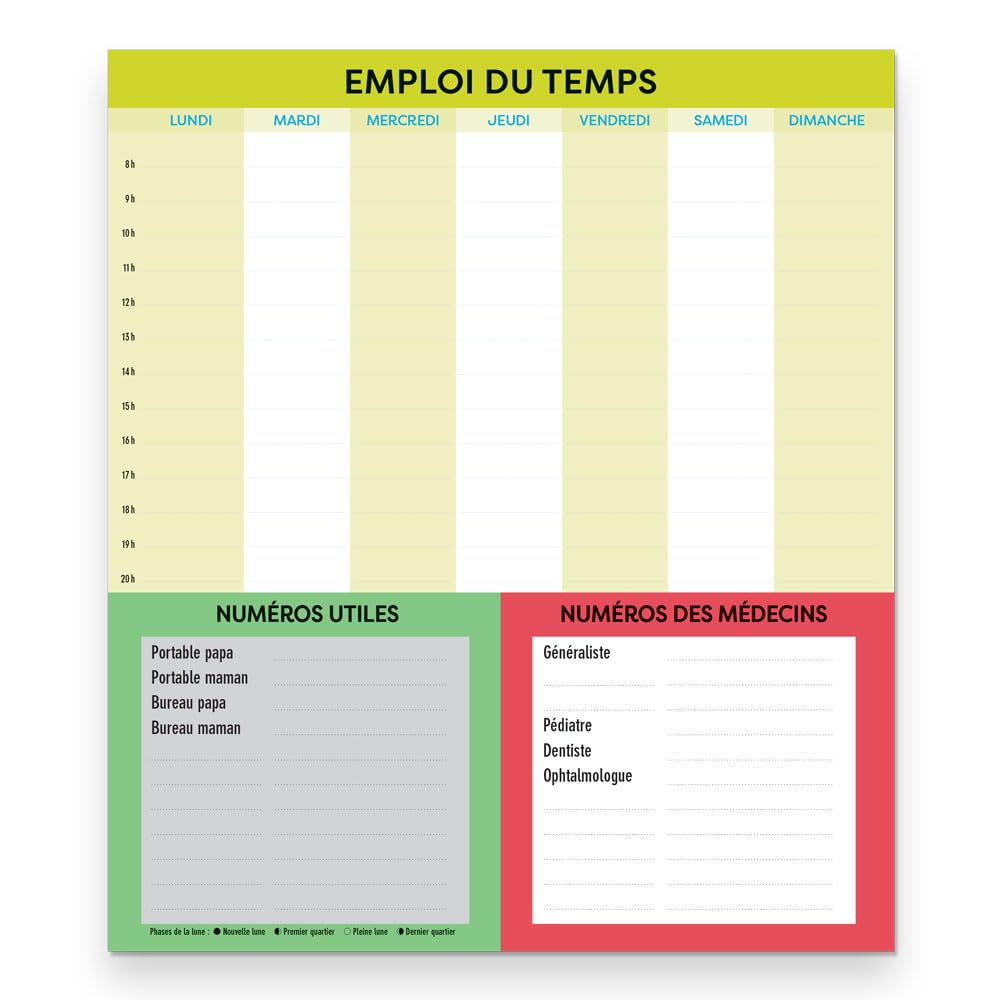 Blueline® 2026 Fridgeplanner™ Monthly Magnet Calendar, 17 Months, August 2025 to December 2026, Maxi Magnetized, 14" x 13.5", French (C174110FA-26)