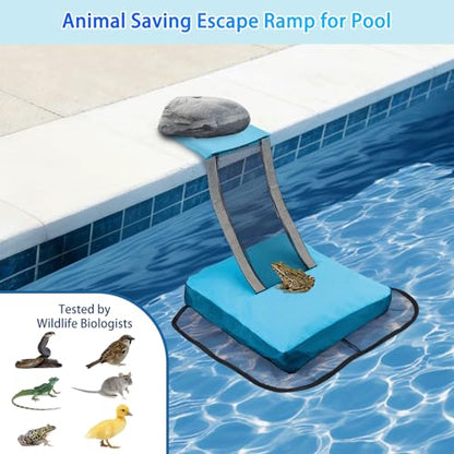 Saugnlbs Pool Animal Escape Ramp,Pool Frog Saver,Animal Saver for Swimming Pool Critter, Rescue for Toads, Flog,Lizards, Ducks, Snakes, Mice,Pack of 2