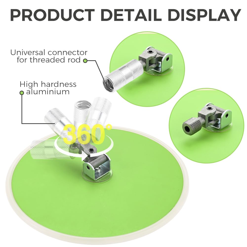 Yetaha 9 inch Drywall Pole Sander, 360 Degree Rotary Round Ceiling Radial Sander, Painting Prep Aluminum Alloy Hook and Loop Replacement, Suitable for Wall Cleaning and Polishing