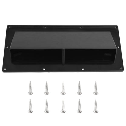 RV Range Hood Vent Cover, RV Stove Exhaust Vent Cover Replacement with Screen & Damper, Waterproof Exterior Vent for Camper Trailer Motorhome, Includes 10Pcs Screws, Black