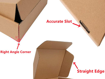 A4 Corrugated Cardboard Shipping Boxes, 320x222x46mm (12.5"x8.7"x1.8") Small Parcel Boxes, Packaging Mailing Boxes for Business, Posting, Small Packet Shipping, Storing or Gift(Pack of 10)