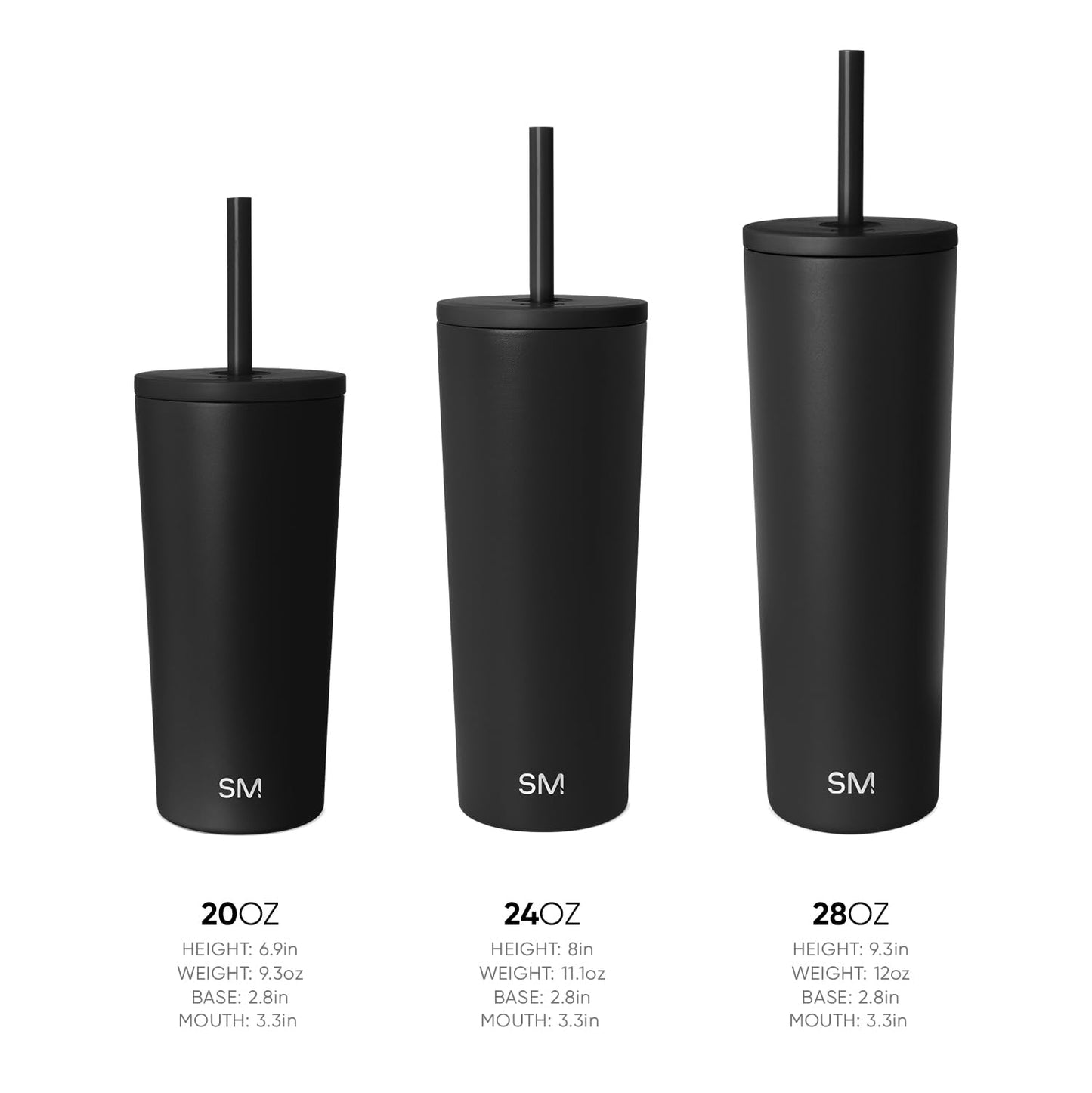 Simple Modern Insulated Tumbler with Straw and Lid | Iced Coffee Cup Reusable Stainless Steel Water Bottle Travel Mug | Gifts for Women & Men | Classic Collection | 24oz | Lavender Mist