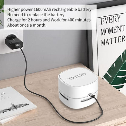 TRZLIFE Desk Vacuum Cleaner, Rechargeable and Durable Mini Table Vacuum Cleaner Must-Have Office Desk Accessory Sucks up Tiny Items and Crumbs from Desktop Drawer Countertop Ideal as a