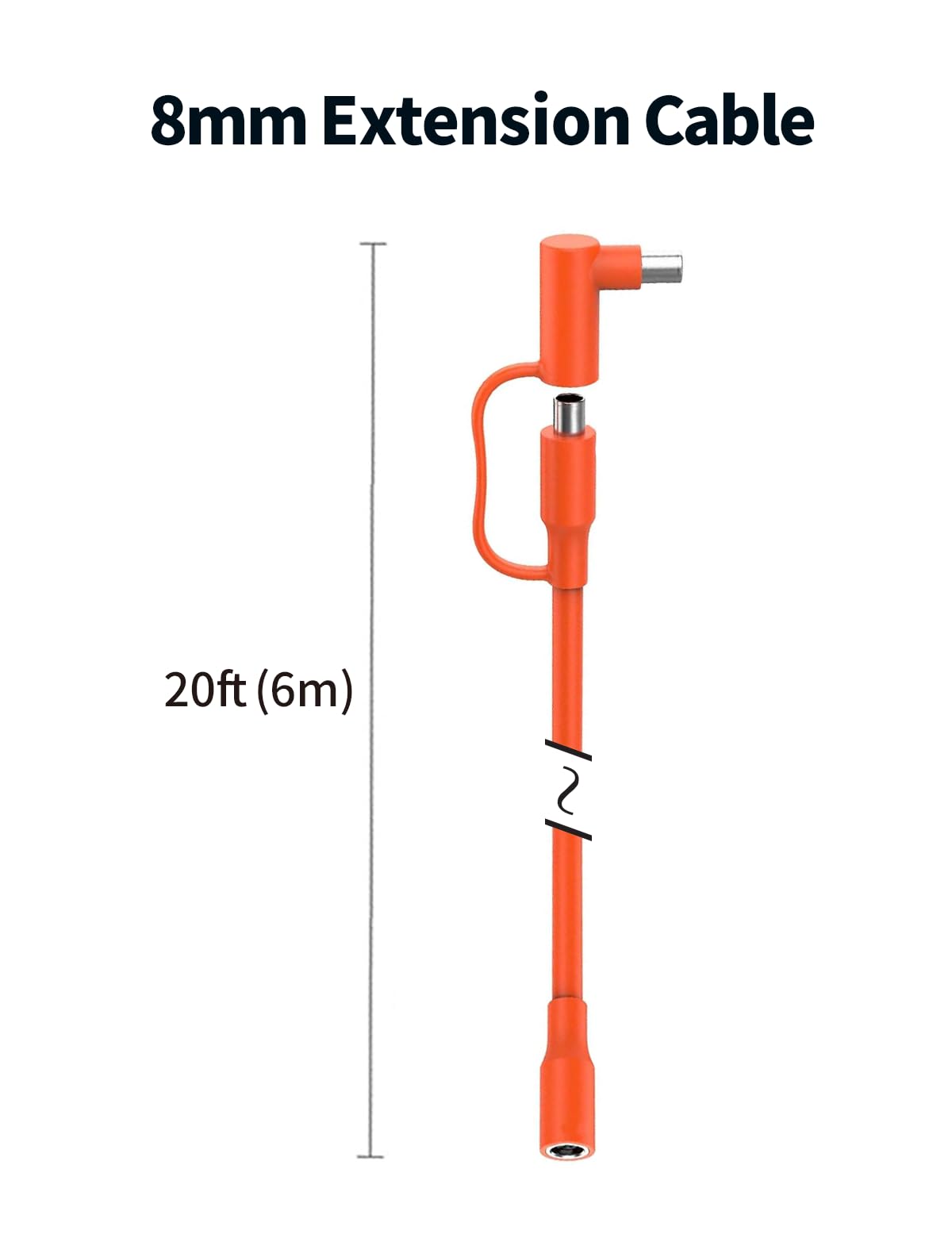 Tonton DC 8mm Extension Cable, DC7909 Solar Panel Cable with DC8020 Connector, 20Ft 6M 14AWG 8mm Male to Female Plug for BLUETTI, Aker, GZ Yeti, Jack Explorer Portable Power Station and Solar Panel