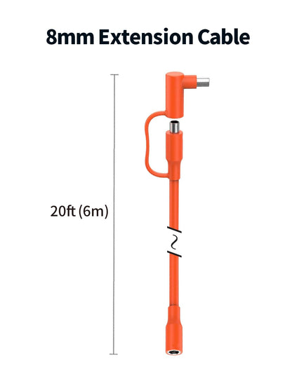 Tonton DC 8mm Extension Cable, DC7909 Solar Panel Cable with DC8020 Connector, 20Ft 6M 14AWG 8mm Male to Female Plug for BLUETTI, Aker, GZ Yeti, Jack Explorer Portable Power Station and Solar Panel