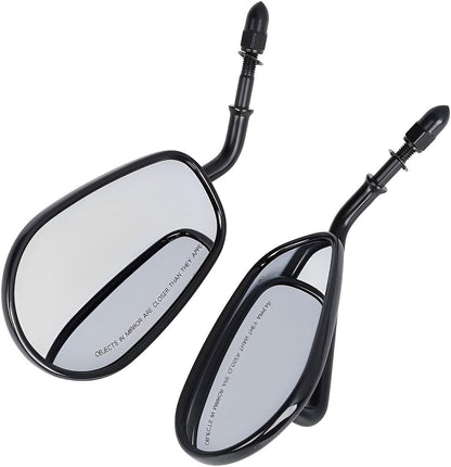 VPZMT 8mm Teardrop Rearview Mirrors for Harley Road King CVO Road Street Tri Glide Freewheeler Street XG500 XG750 Sportster XL883 1200 Softail Street Bob Dyna Models (Black)