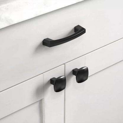 Asidrama 10 Pack Matte Black Kitchen Cabinet Knobs Square Dresser Knobs Drawer Knobs Cabinet Hardware Zinc Knobs for Dresser Drawers