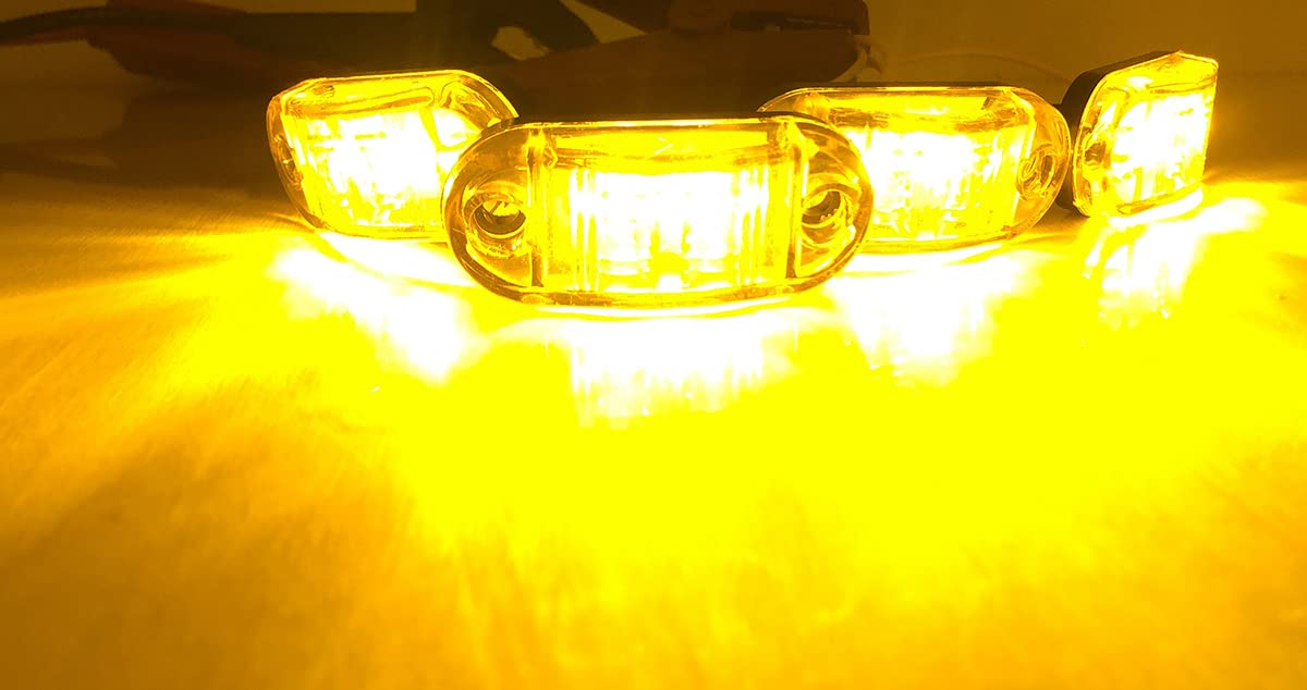 10pcs Amber 2.5 inch Oval 4 SMD Trailer Side Marker Led Lights Truck clearance lights Trailer Lights Indicator Waterproof