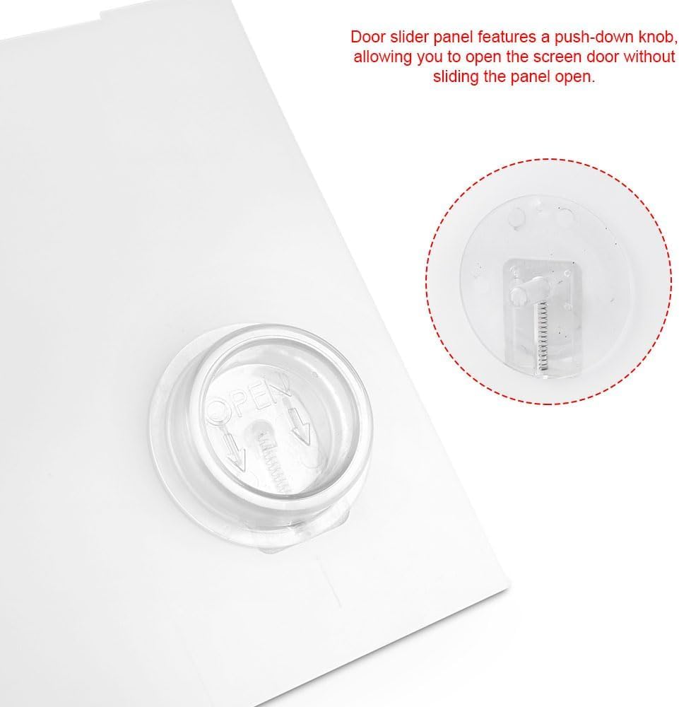 Liyquint RV Screen Clear Door Slide Panel 239061 Replacement Sliding Panel with Push-Down Knob Opener, with RVs Enhance Your Travel Experience (1)