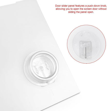 Liyquint RV Screen Clear Door Slide Panel 239061 Replacement Sliding Panel with Push-Down Knob Opener, with RVs Enhance Your Travel Experience (1)