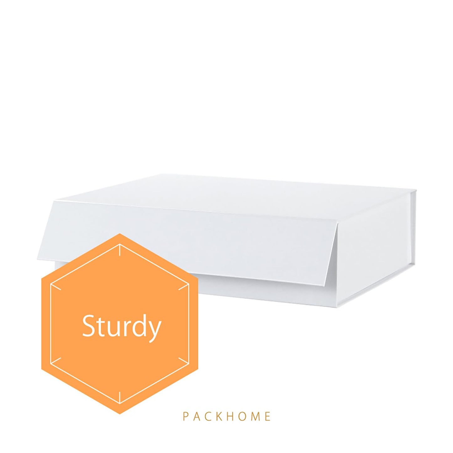 PACKHOME Gift Box 13x9.7x3.4 Inches, Large Gift Box with Lids, Sturdy Shirt Box with Magnetic Lid for Wrapping Gifts (Glossy Metallic White)