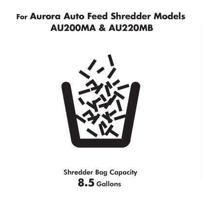 Aurora SB50 Shredder Bags, Design for Aurora AU200MA and AU220MB auto feed shredders, Hold up to 8.5 Gallon of shredded materials, 1 Roll of 50 Bags