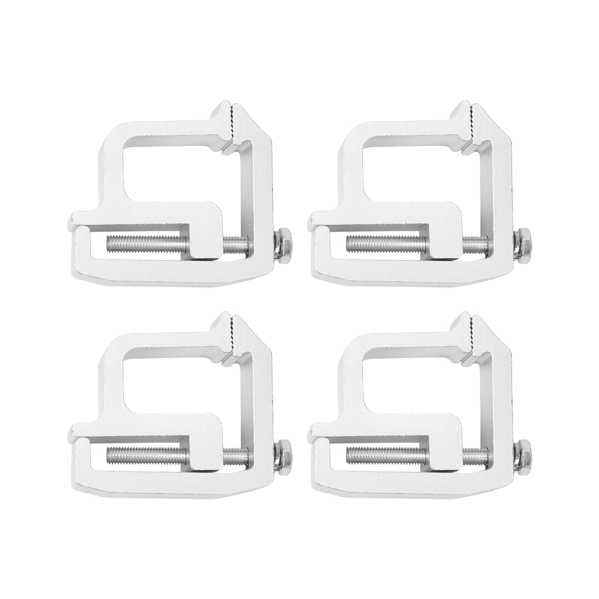 XINLIYA Truck Topper Clamps, 4PCS Aluminum Cap Shells Mounting Clamps for Camper Bed Rack ＆ Canopy Bracket, Heavy Duty Automotive Accessories, Universal for Pick Up, RV, Trailer (Silver)
