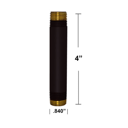Westbrass D12104-62 IPS 1/2" x 4" Pipe Nipple, Matte Black
