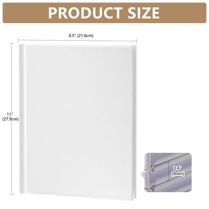 zmybcpack 6 Pack White Hardcover Blank Book 8.5x11 inch, Blank Story Writing Book Unlined Sketch Book, White Blank Page Notebook for Journaling, Sketching, Writing (22 Sheets/ 44 Pages Each Notebook）