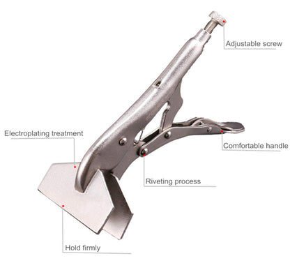 Dtacke Locking Pliers Adjustable Wear Resistant Flat Head Vise Locking Grip Pliers Multifunction Welding Clamps Hand Tools (8 inch)